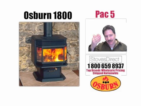 OB01811 Osburn 1800 - high efficiency EPA bay window wood stove