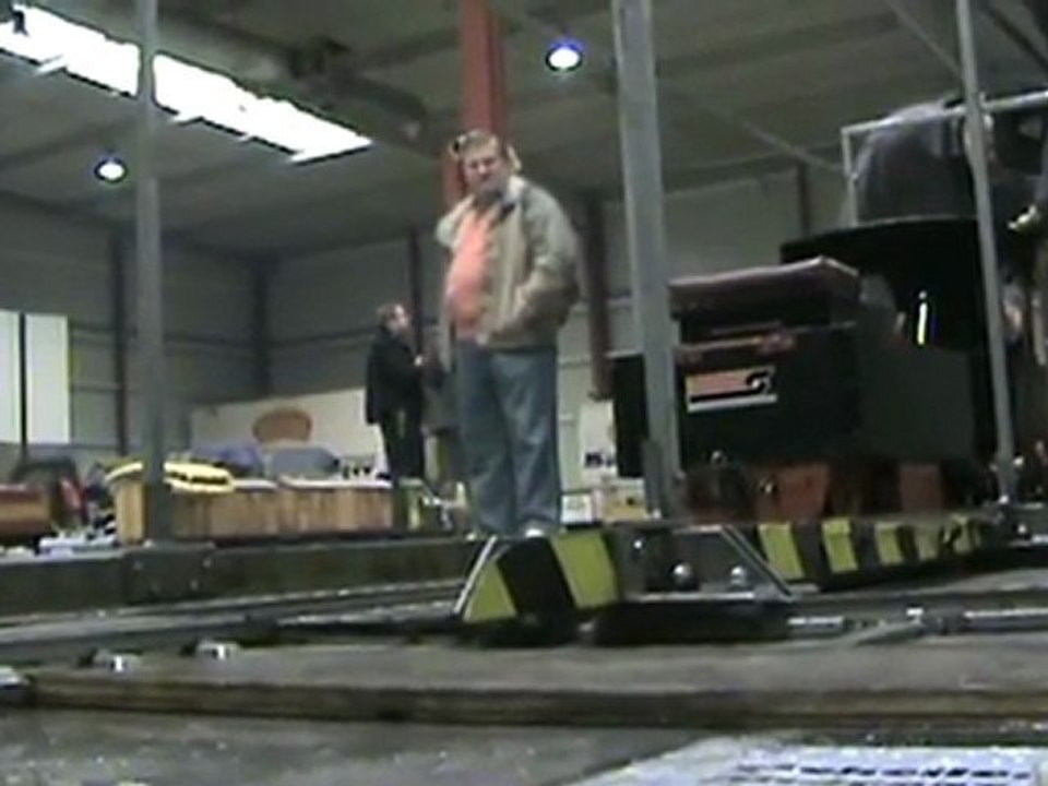 Echtdampftreffen Sinsheim 2009 Feldbahndampflok auf Schiebebühne