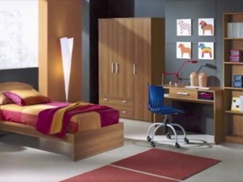 Giwa cameretta singola completa armadio comodino letto scrivania libreria rete a doghe modello Selene