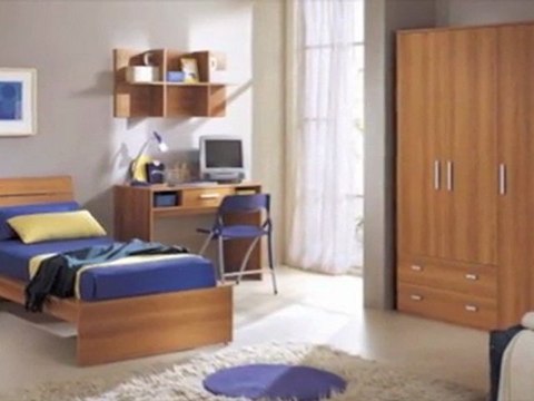 Giwa cameretta con armadio comodino scrivania libreria letto e rete modello Orchidea