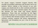 Beverly Hills Plastic Surgeon - Establish Youthful Life