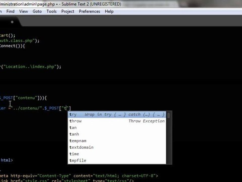 Coder son administration en PHP 1/4 : Page de login + Gestion de pages
