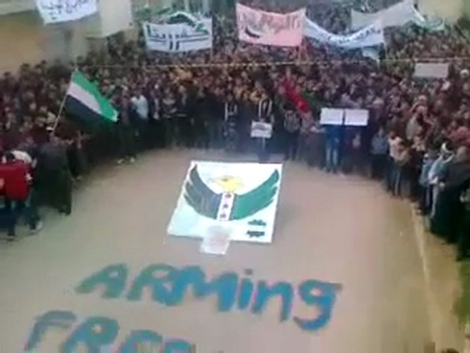 فري برس حماة  المحتلة كفرزيتا مظاهرة رائعة في جمعة تسليح الجيش الحر 2 3 2012