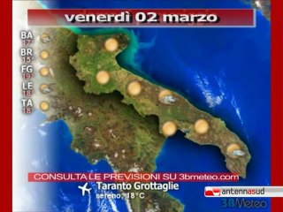 Previsioni del tempo, venerdì 2 marzo