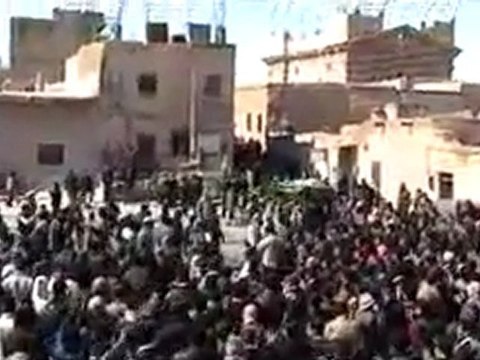 فري برس ريف دمشق مدينة ضمير تشييع الشهيد عمر احمد عمران 2 3 2012 ج1