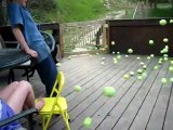 Un chien qui adore les balles de tennis