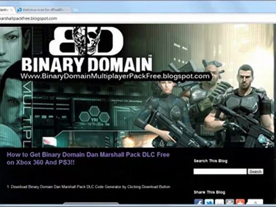Unlock Binary Domain Dan Marshall Pack DLC