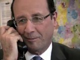 Francois Hollande aux manettes de sa campagne de porte a porte