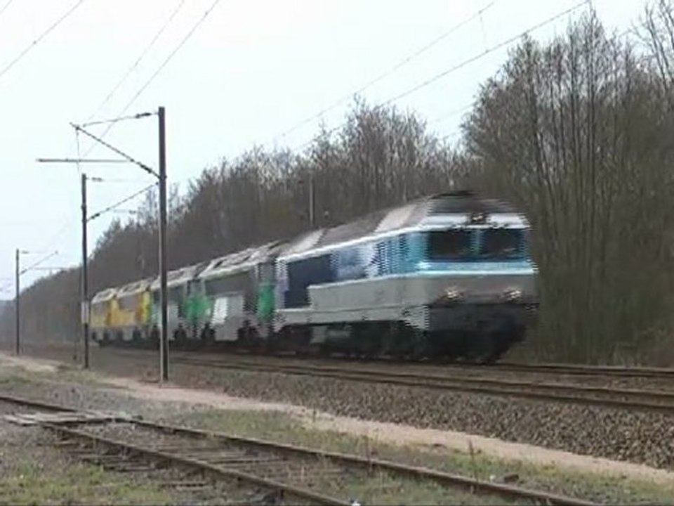 Trains de machines chalindrey-Mohon, CC 72074 + 68500