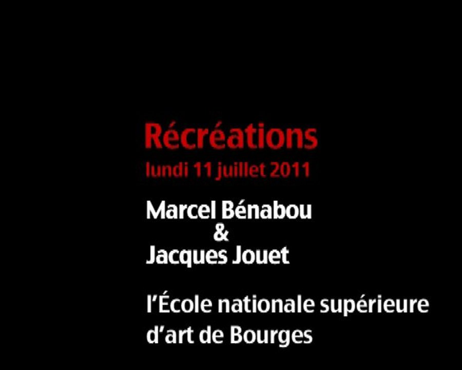 Lecture Oulipo, Marcel Bénabou et Jacques Jouet aux Récréations 2011 à Bourges, les mille univers