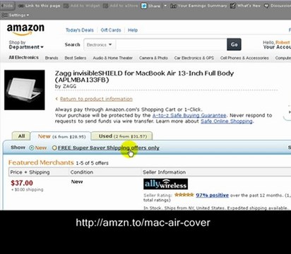 Zagg invisibleSHIELD for MacBook Air 13-Inch Full Body