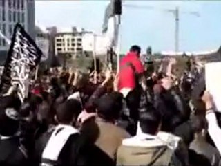 فري برس النصرة  مظاهرة وسط العاصمة بيروت نصرة لحمص 4 3 2012