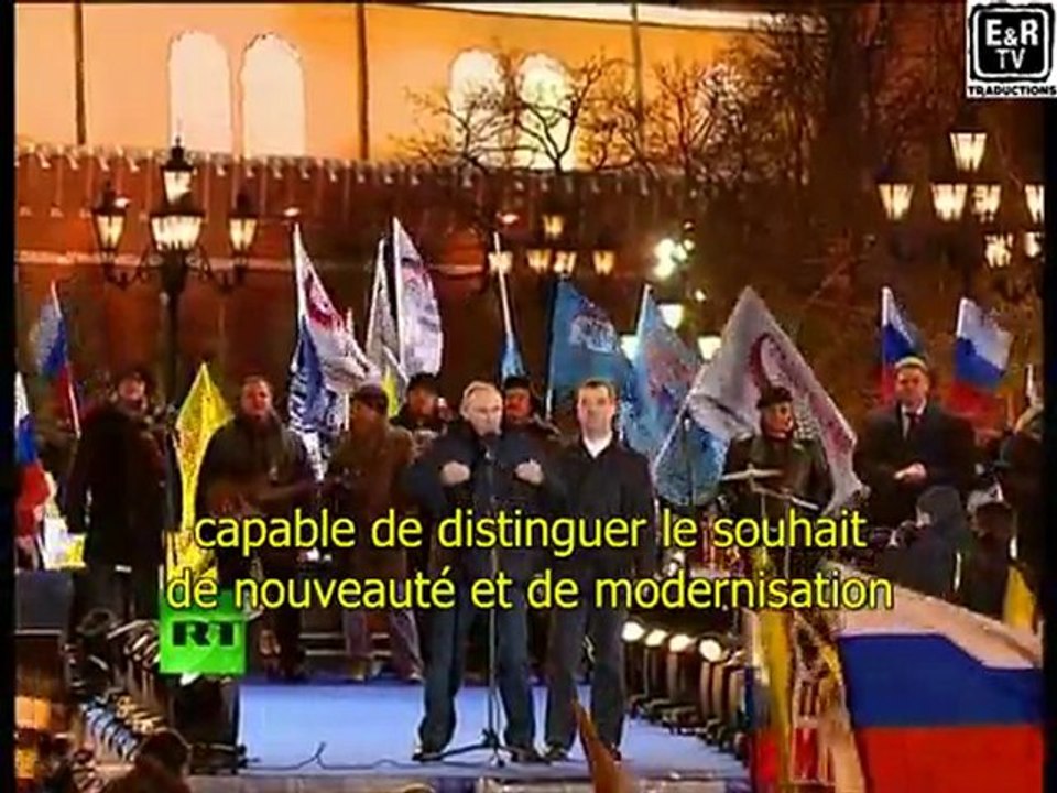 Vladimir Poutine pleure après sa victoire aux élections présidentielles de 2012