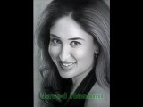Painting Kareena KAPOOR Portrait Drawing Paper Pencil & Dry Brush Art For Sale - Indian Celebrity