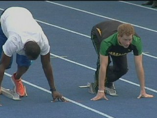 Prince Harry beats Usain Bolt in race