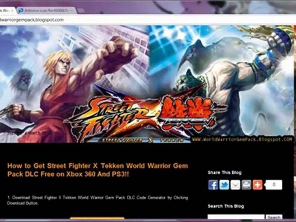 Street Fighter X Tekken World Warrior Gem Pack Giveaway