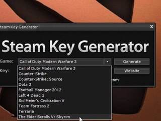 Steam Key Generator - MW 3, Dota 2, Skyrim, Team Fortress 2 and more
