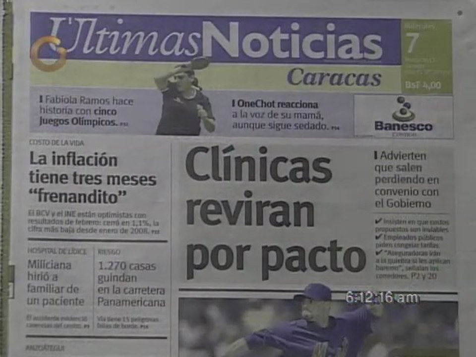 Titulares de Primera Página