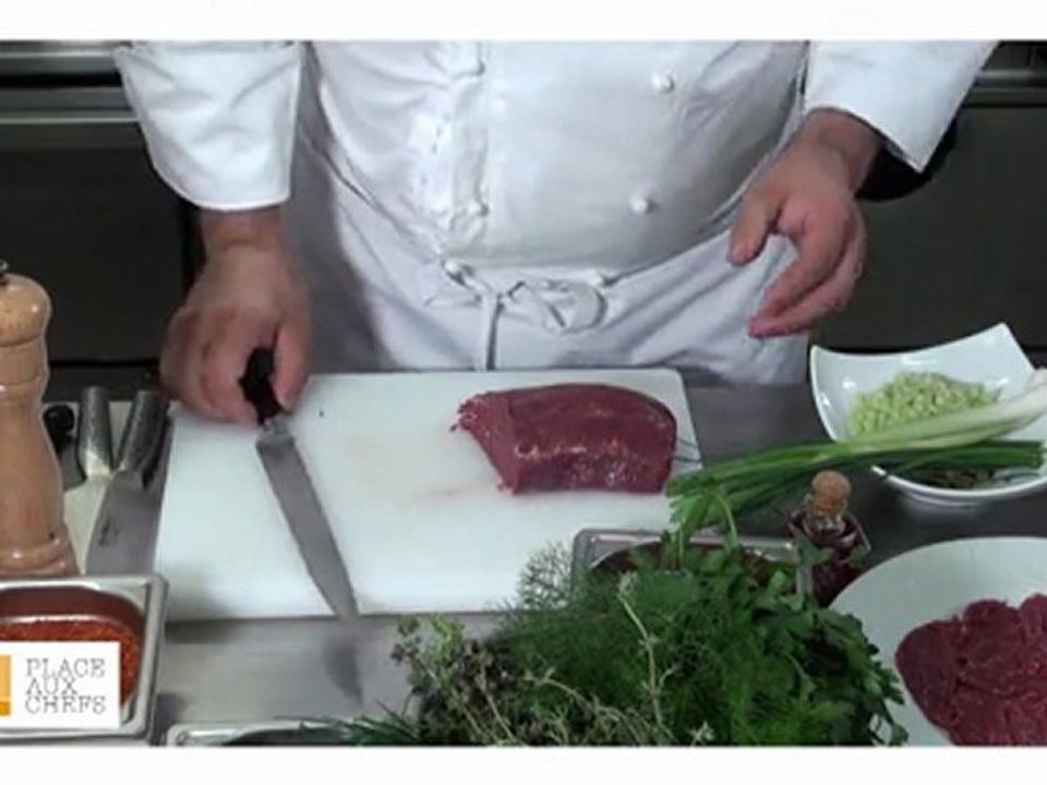 Carpaccio de boeuf à l'huile aux piments d'Espelette