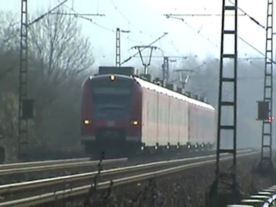 BR189 mit gemischtem Güterzug kurz vor Bf Bonn Oberkassel und BR425 kurz vor Bf Bonn Beuel