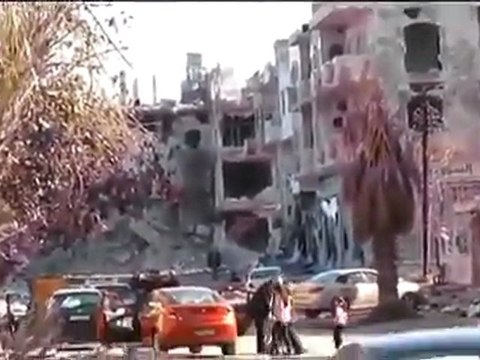 فري برس حمص حي الإنشاءات دمار في شارع مشفى الحكمة 7 3 2012