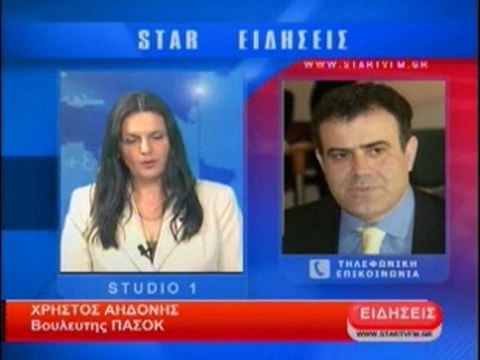 Τηλεφωνική επικοινωνία με τον βουλευτή του ΠΑΣΟΚ Χ.Αηδόνη