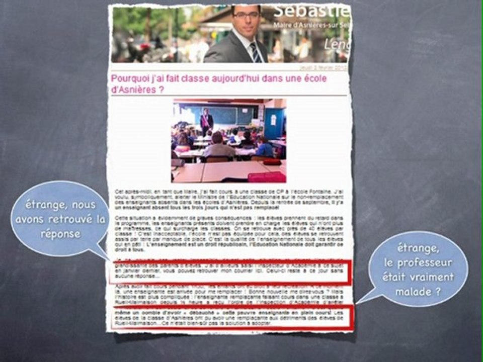 Le maire d'Asnières-sur-Seine veut séquestrer les directeurs d'écoles. Pietrasanta.