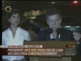 Presidente Santos habla sobre su reunión con Chávez en La Habana