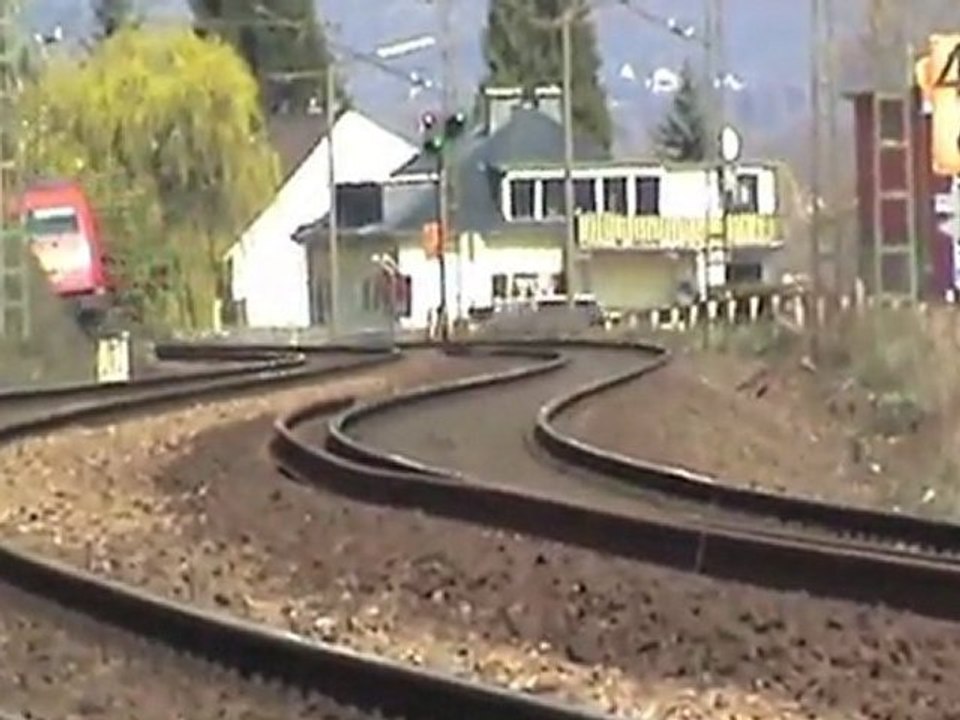 BR140 Doppeltraktion, E189, BR101, BR146, BR643, BR460 beim Unkelbachtal am Rhein