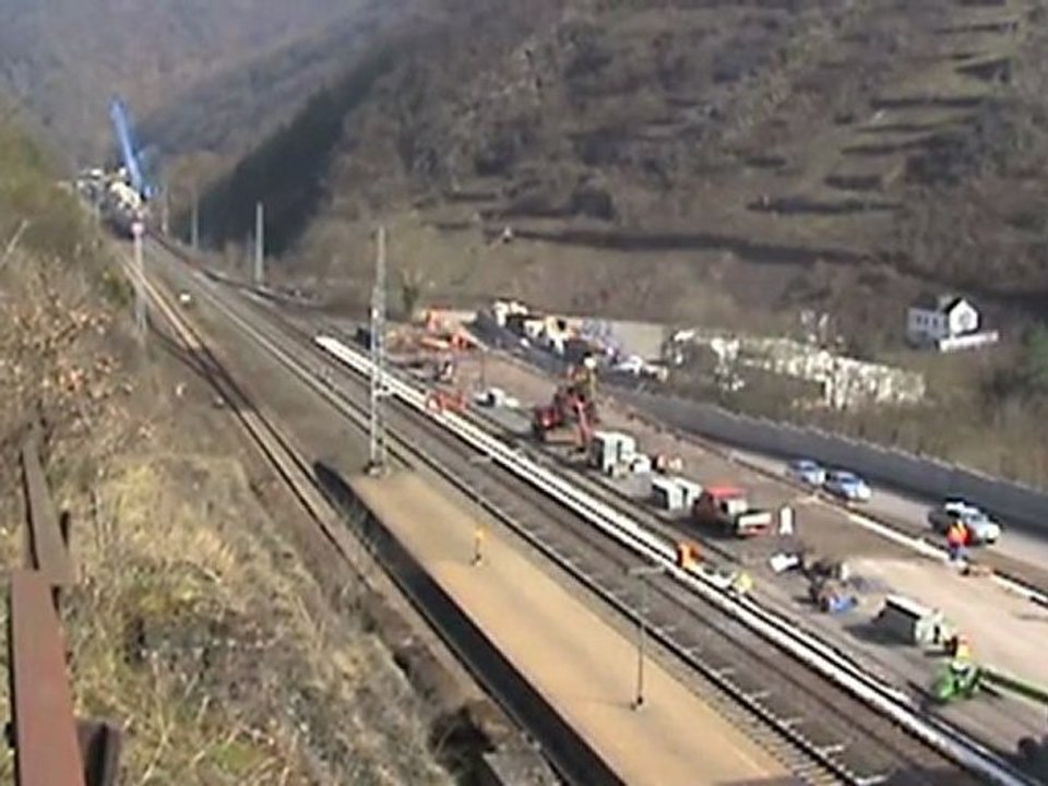 BR152, 2x BR185, 3x BR143 Ediger-Eller Baustelle Kaiser-Wilhelm-Tunnel