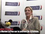 Point presse de Marine Le Pen sur la journée de la femme
