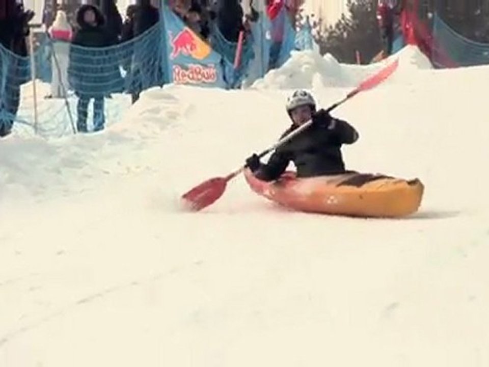 Kayaking on snow - Red Bull Snowkayak Lithuania 2012