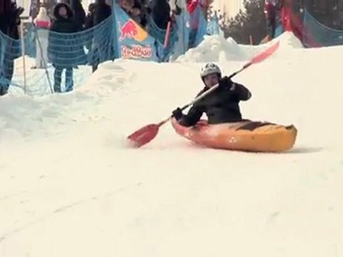 Kayaking on snow - Red Bull Snowkayak Lithuania 2012