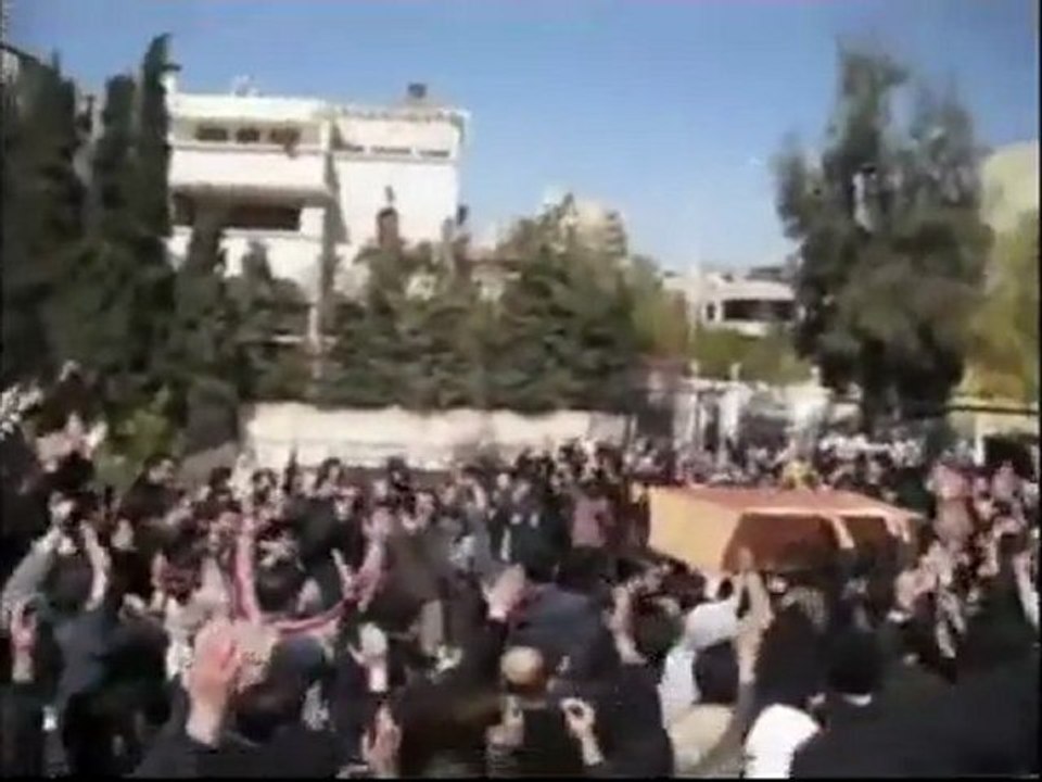 فري برس دمشق تشييع الشهيد مهند الملا المزة  الشافعي الخميس 8 3 2012