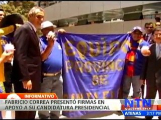 Fabricio Correa presenta firmas para inscribirse a la presidencia por su partido político “Equipo”