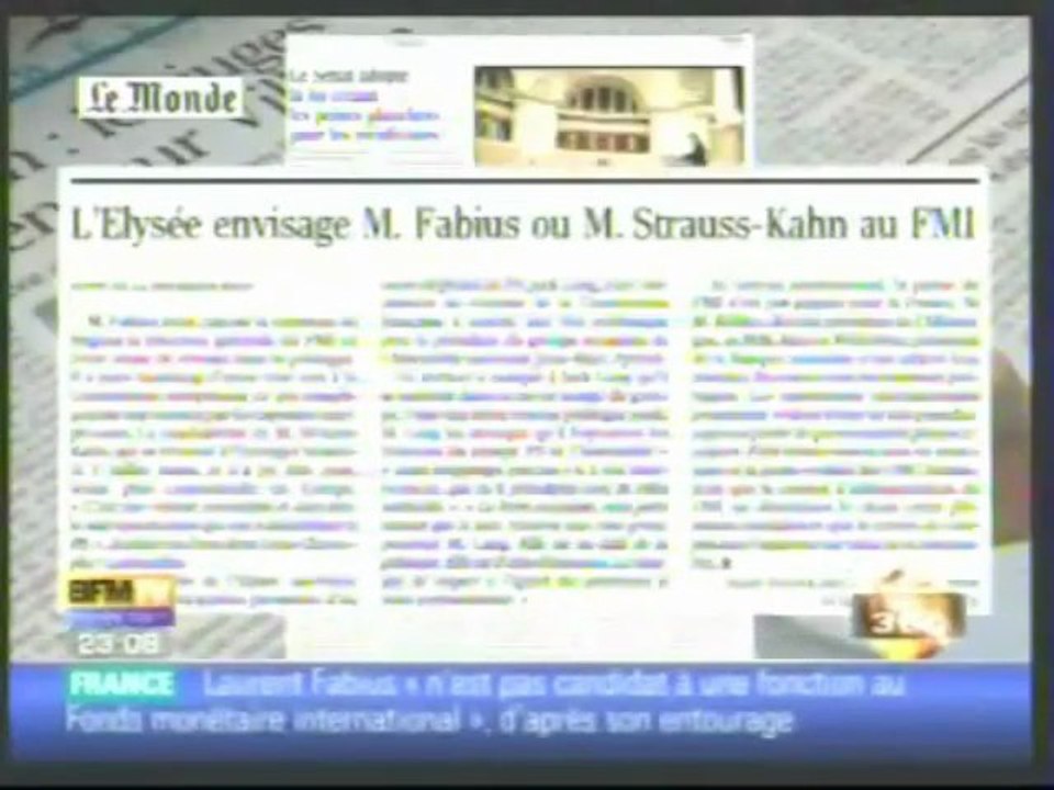 A propos de l'échange entre Sarkozy et Fabius sur DSK