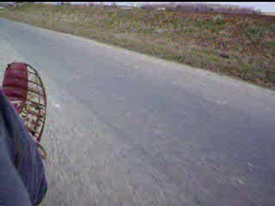 char à voile sur route