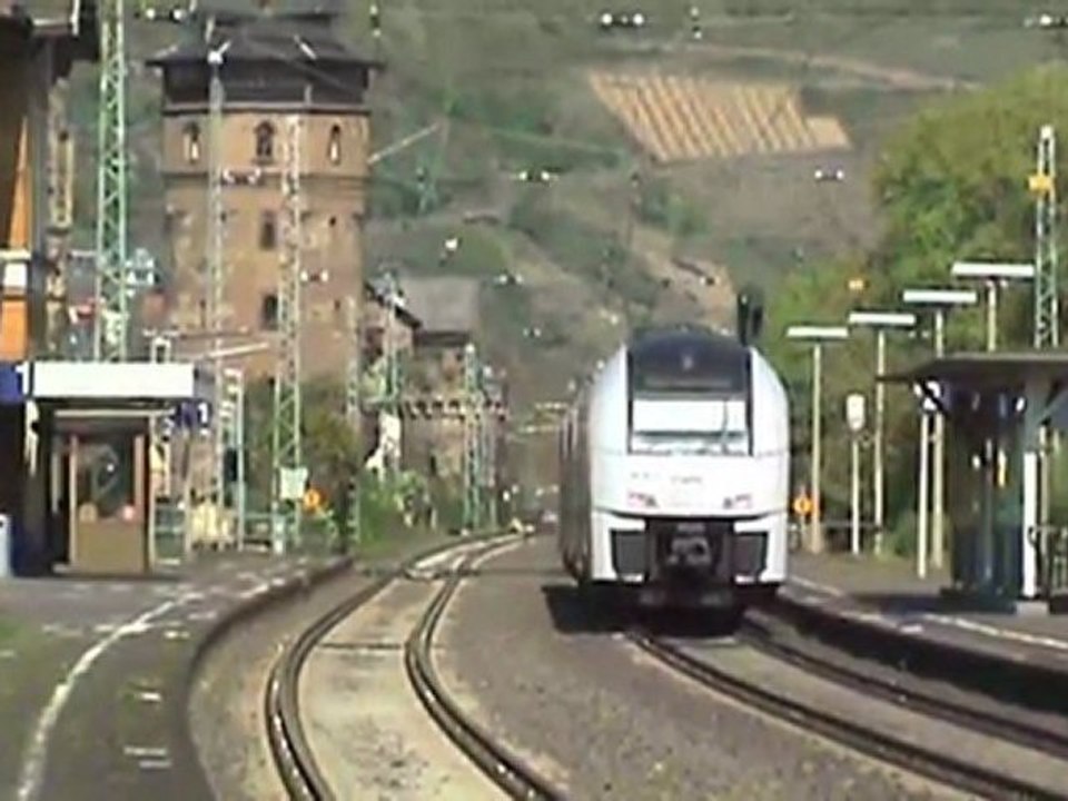 BR185, ICE 'T', 2x BR460 im Bahnhof Oberwesel