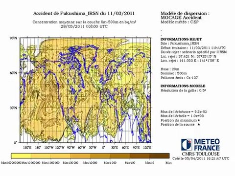 Impact à très grande distance des rejets radioactifs provoqués par l'accident de Fukushima
