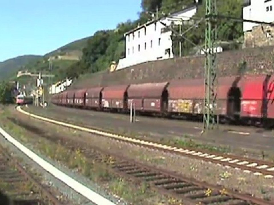 BR151, 2x BR185, 2x BR143 Raddampfer Goethe Bahnhof Assmannshausen am Rhein