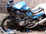 KAWASAKI ZZR 600 E motorcycle fatal crash survivor police car highway 21/03/2011 حادث جزر