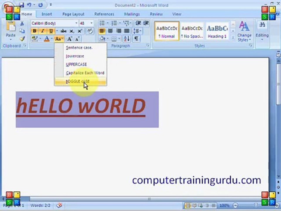 1 Word 2007 Formatting Tools Urdu Tutorial