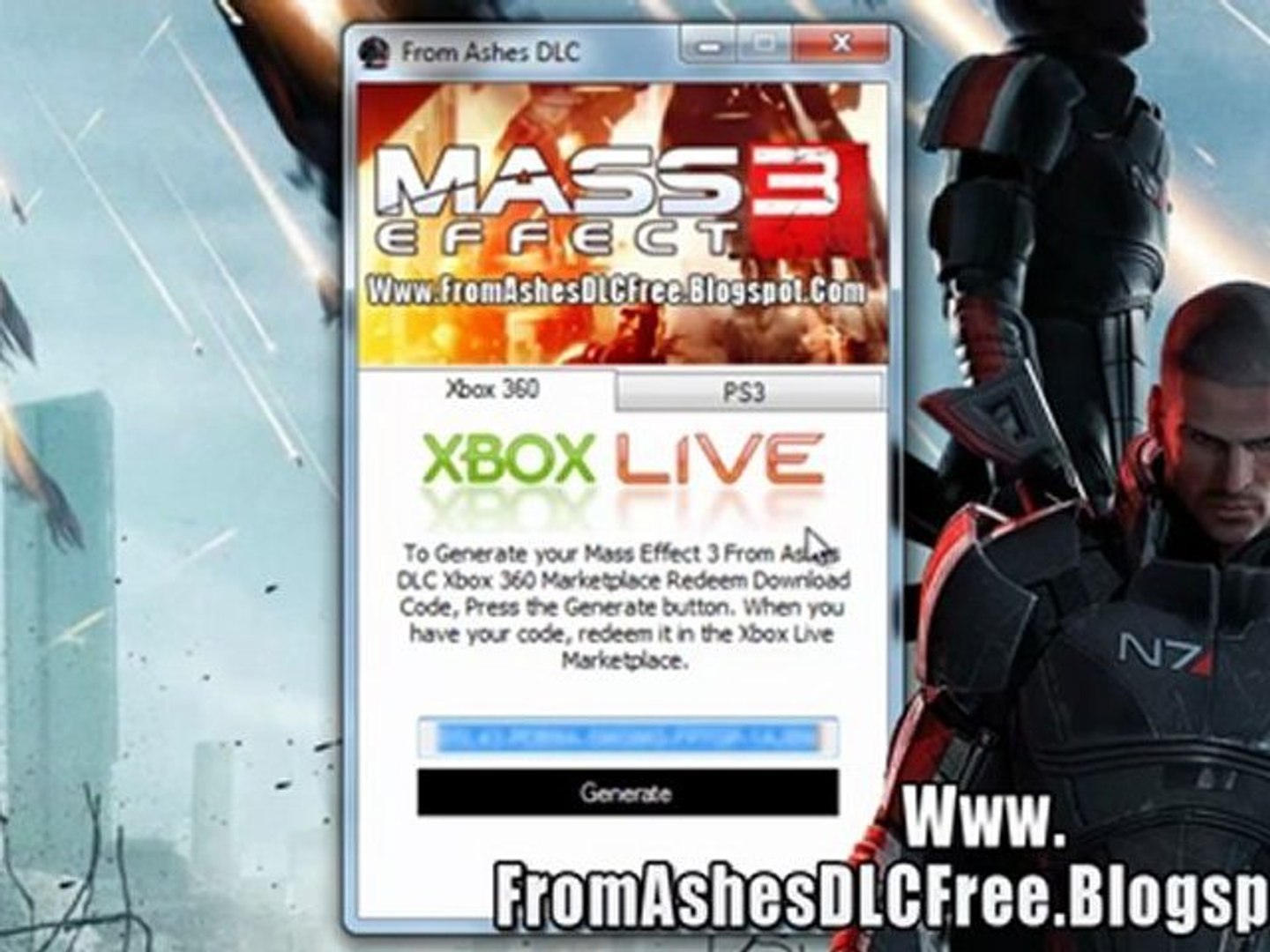 Mass Effect 3 From Ashes DLC Codes - Free - Xbox 360 - PS3 - video  Dailymotion