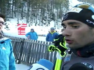 Réactions de Martin Fourcade après la médaille d'argent du relais