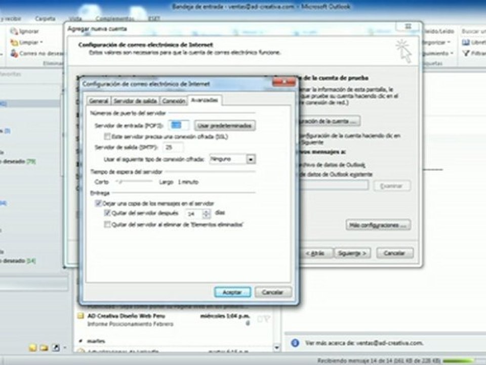Diseño Web - Configurar mis correos con el outlook