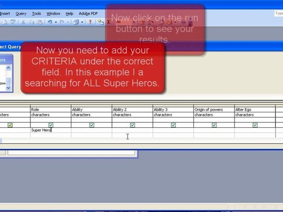 How to create a query