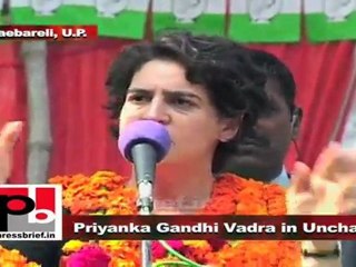 Priyanka Gandhi Vadra in Unchahar The youth in UP should get jobs in their own state