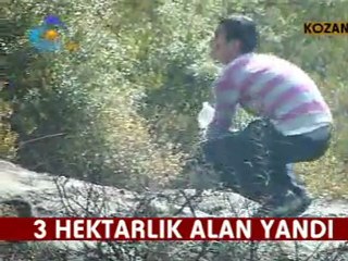 KOZAN TV_3 HEKTARLIK ALAN YANARAK KÜL OLDU