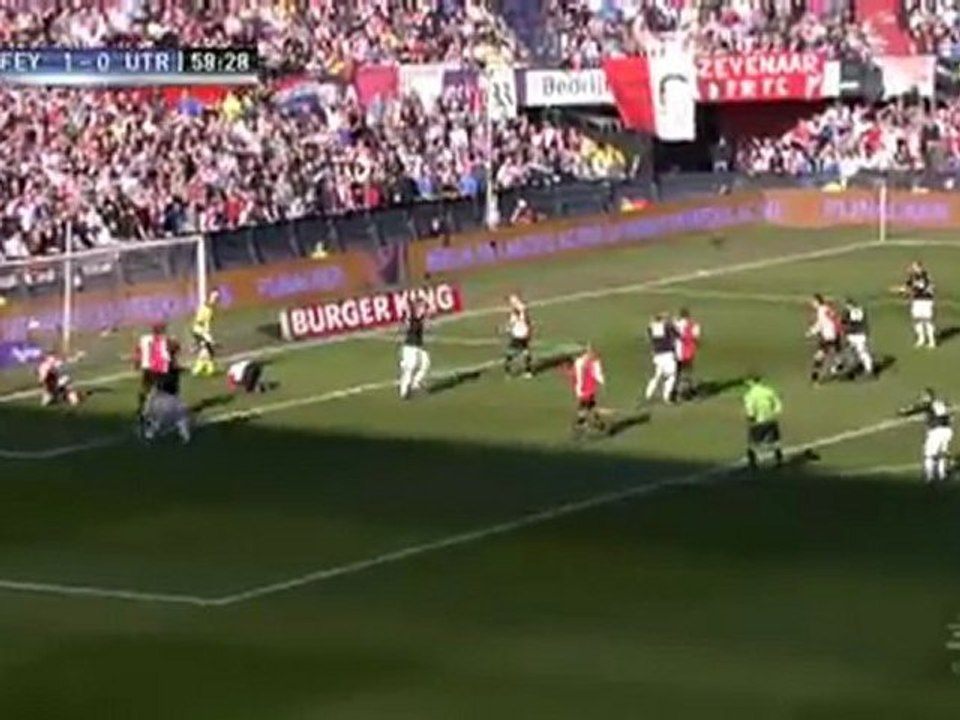 Doelpunt: Cedric van der Gun (1-1) Feyenoord - FC Utrecht