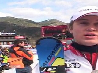 Interview d'Alexis Pinturault 3eme au  Slalom de Kranjska Gora